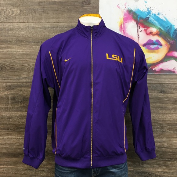 Vintage Nike‎ LSU Tigers Windbreaker Y2K Track Jacket Full Zip NCAA Mens Large - Picture 1 of 8